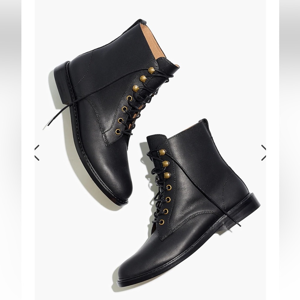 Madewell leather lace up combat boots